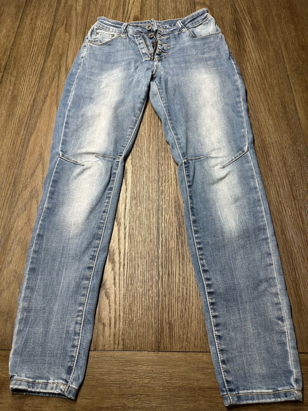 Light Blue Slim Fit Straight Leg Jeans - Size S/40